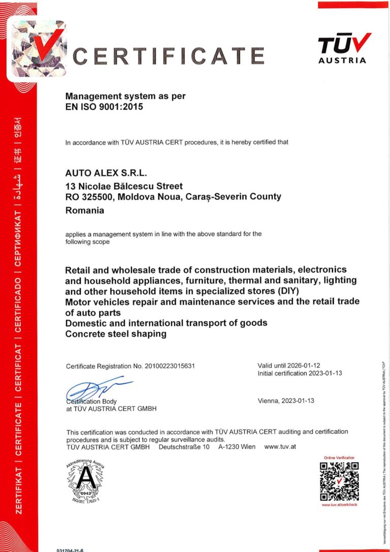 Certificat ISO